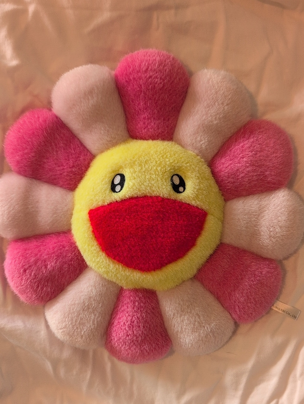 Pink & Yellow Plush Flower Cushion – Kids Decorative Pillow